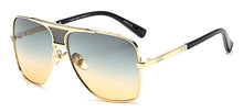 Load image into Gallery viewer, Steampunk Square Sunglasses Men Flat Top Metal Gold
