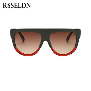 Flat Top Oversize Square Sunglasses For Women