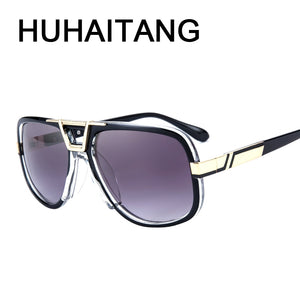 Luxury Designer Brand Aviator Sunglasses With Transparent Nose Pads
