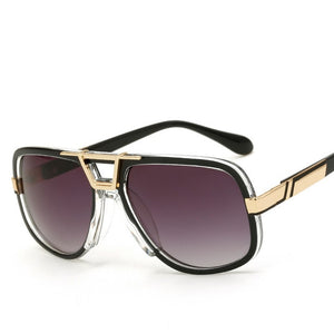 Luxury Designer Brand Aviator Sunglasses With Transparent Nose Pads