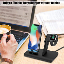 Load image into Gallery viewer, Fdgao 2 in 1 Qi Wireless Charger for iPhone, Apple Watch &amp; Samsung S9 S8