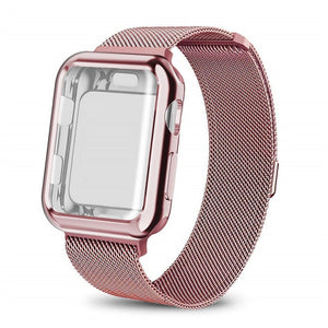 Colorful Milanese Loop band with case For Apple Watch Series 3/2/1
